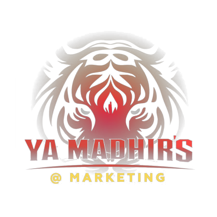 Ya Madhir's Marketing logo: a red tiger's face above the words Ya Madhir's @ Marketing